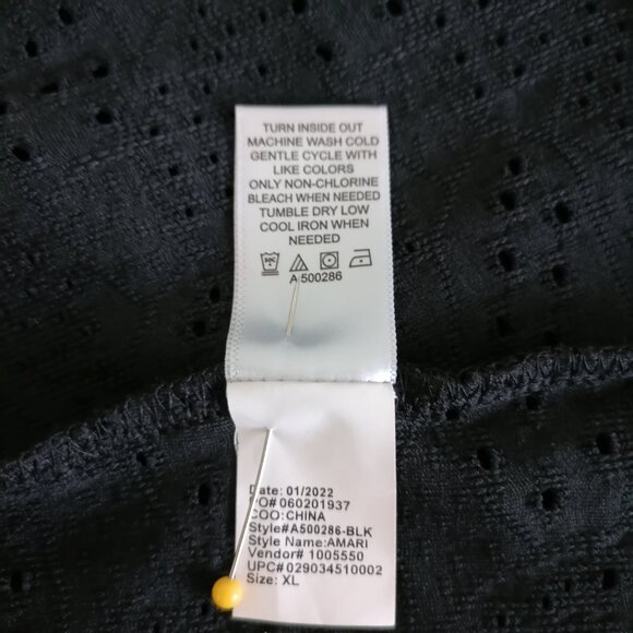 Loco Layers Womens Black Round Neck Eyelet Detailing Tank Top Size X-Large - Picture 7 of 7